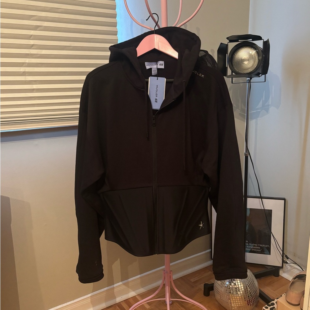 Mugler HM collab corseted hoodie